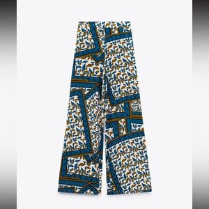 Scarf print fluid pants